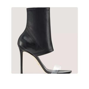 Elegant Black Stiletto Heel Ankle Boots